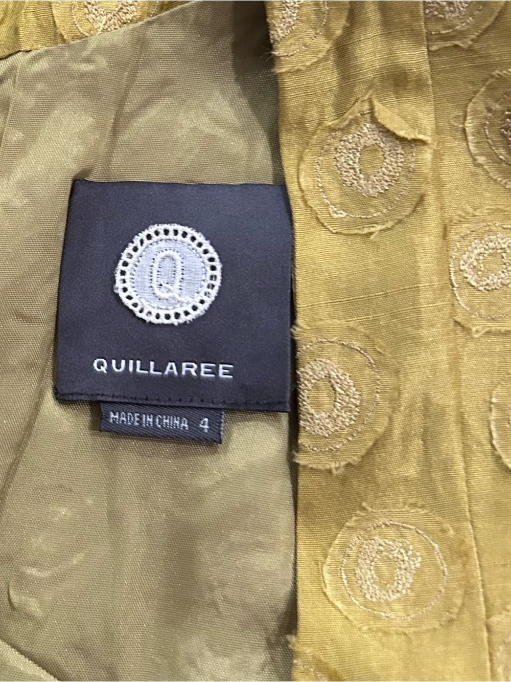 Anthropologie BHLDN Quillaree Silk Yellow Gold Tethered Dots Dress Size 4 $300 - Picture 8 of 8